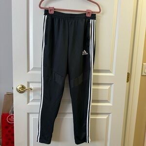 Adidas Black Joggers with White Stripes
